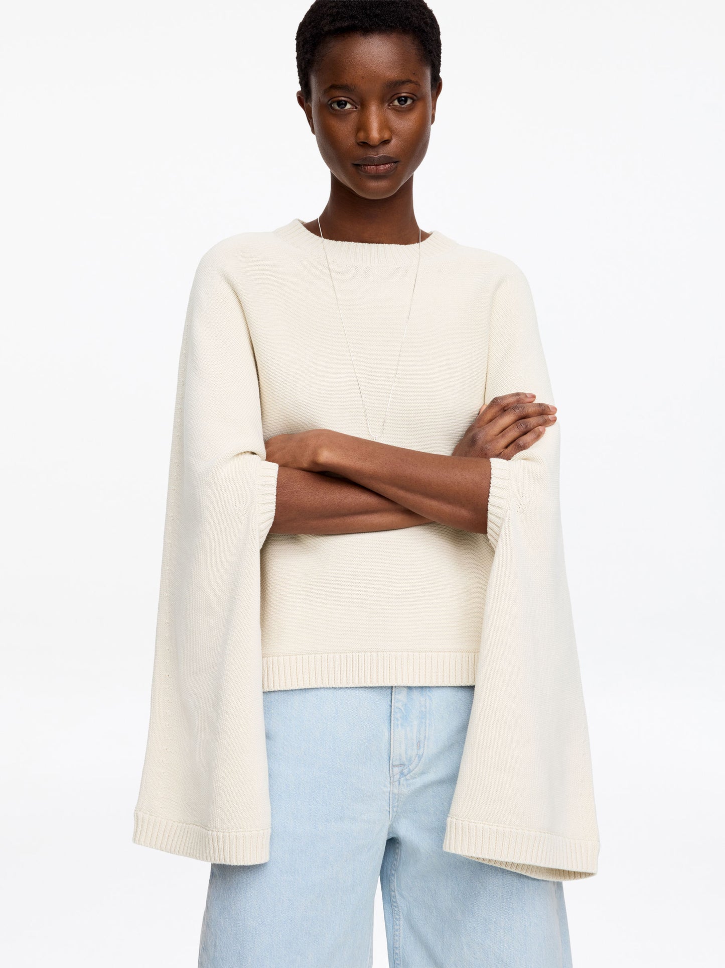 Cut-Out Cotton Jumper