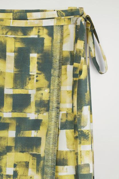 Printed Midi Wrap Skirt