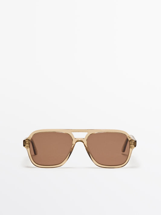 Translucent aviator sunglasses