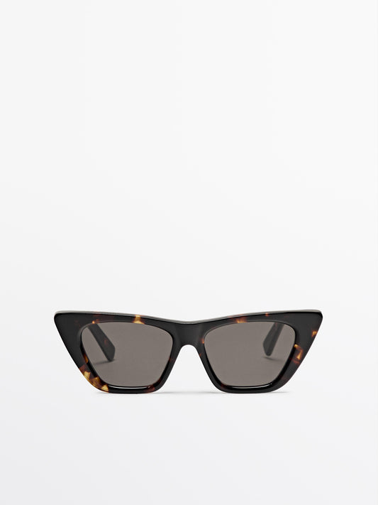 Tortoiseshell-effect cateye sunglasses