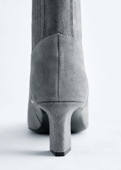 Kitten Heel Suede Ankle Boots