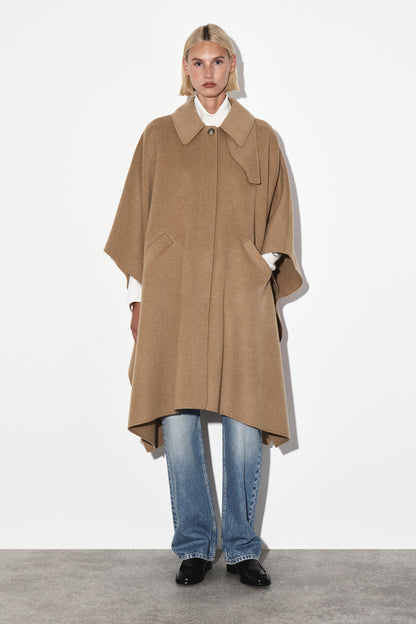 Longline Double-Faced Wool Cape
