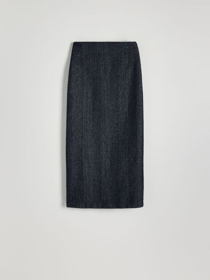 Midi skirt with metallised yarn blend