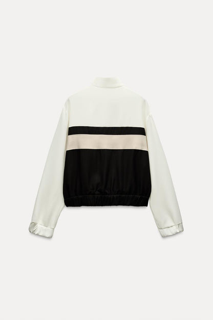 Bomber jacket with side stripe