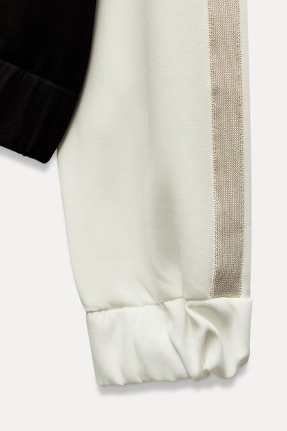 Bomber jacket with side stripe