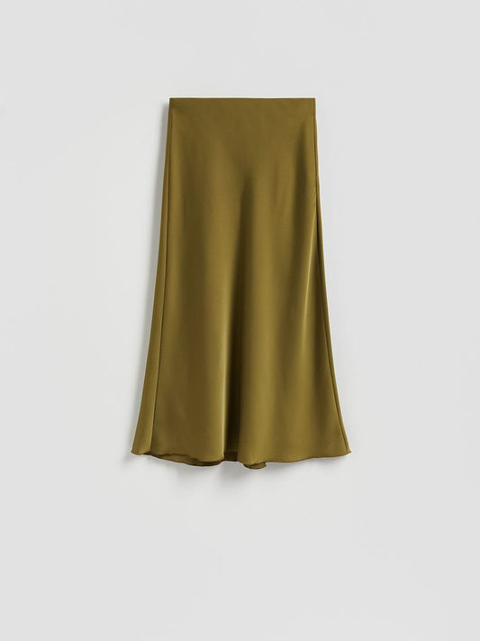 Satin midi skirt