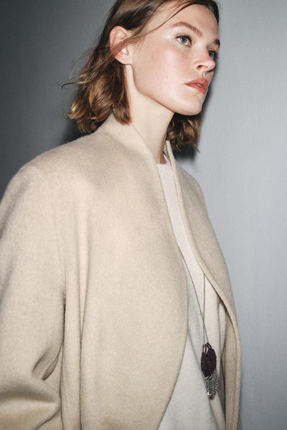 Zw Collection Limited Edition Minimal Wool Blend Coat