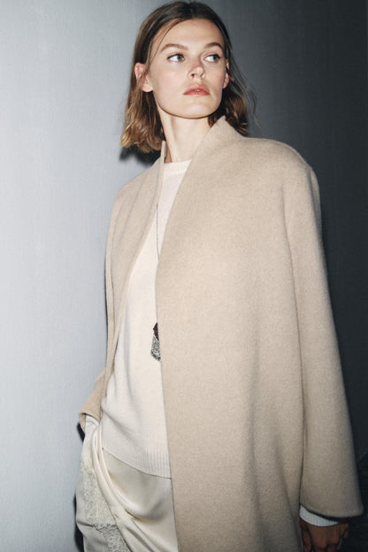 Zw Collection Limited Edition Minimal Wool Blend Coat