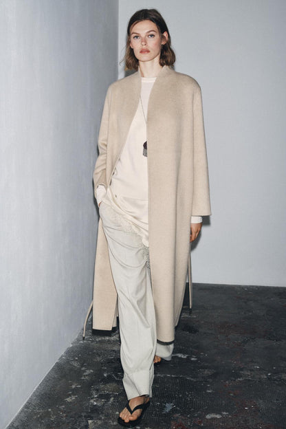 Zw Collection Limited Edition Minimal Wool Blend Coat