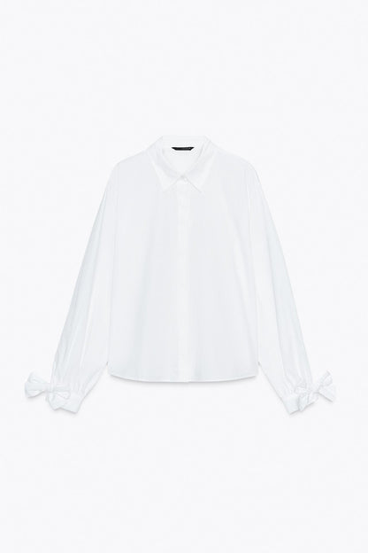 Poplin Shirt With Ties