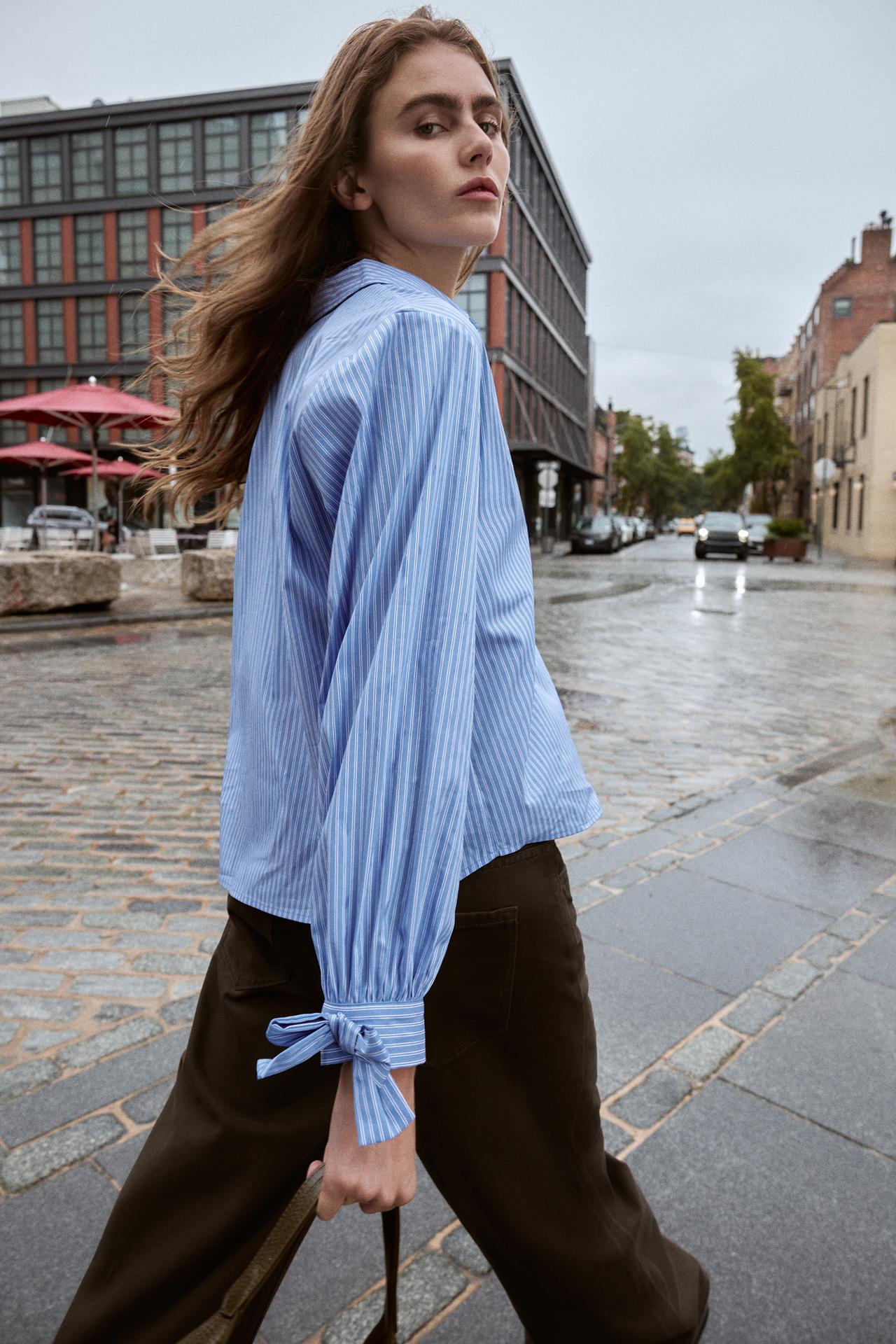 Poplin Shirt With Ties