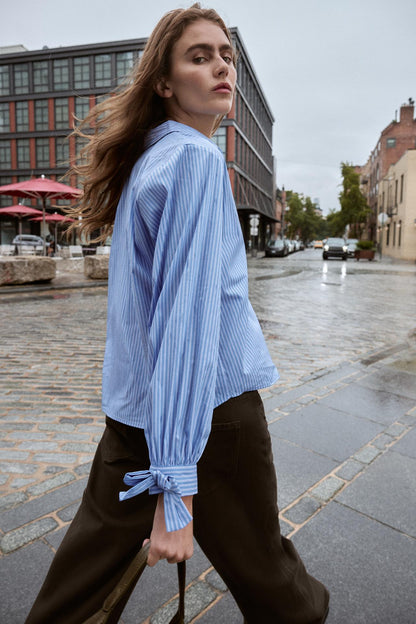 Poplin Shirt With Ties