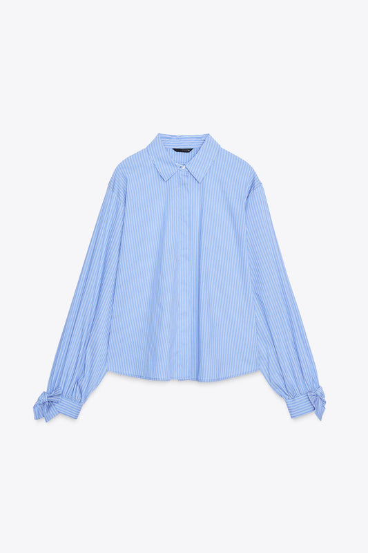 Poplin Shirt With Ties