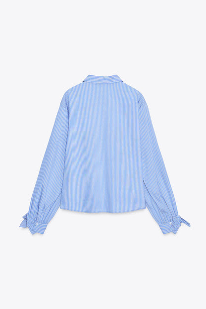 Poplin Shirt With Ties