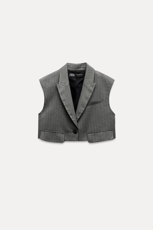 Short Waistcoat with Flaps and Diplomatic Stripes