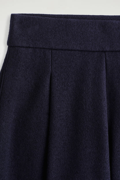 Boiled-Wool Barrel-Leg Trousers