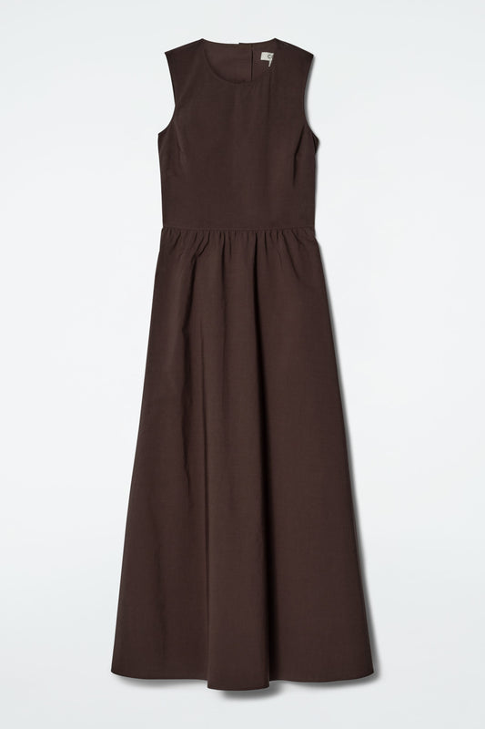 Open-back cotton midi dress
