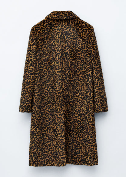 Faux Fur Leopard Coat