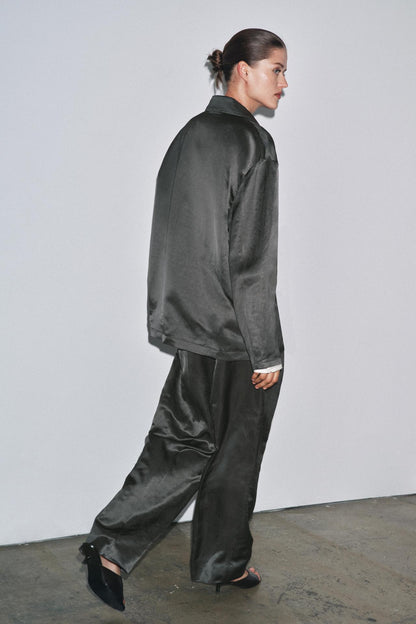 ZW Collection Satin Linen Blend Blazer