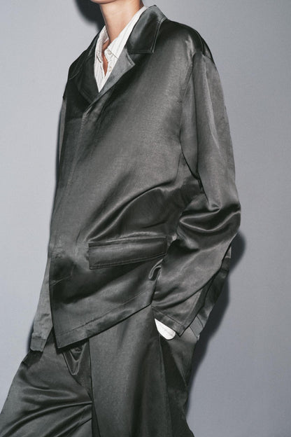 ZW Collection Satin Linen Blend Blazer