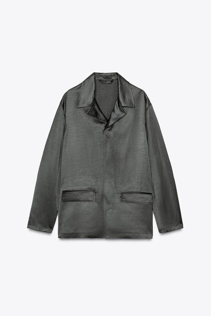 ZW Collection Satin Linen Blend Blazer