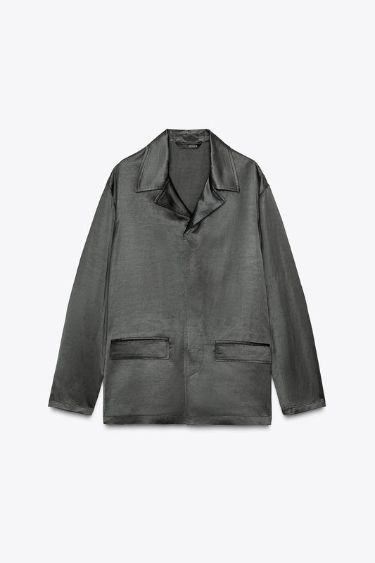ZW Collection Satin Linen Blend Blazer