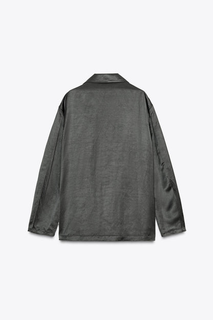 ZW Collection Satin Linen Blend Blazer