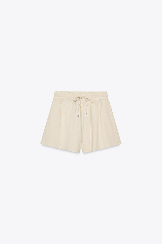 Linen Blend Boxer Bermuda Shorts