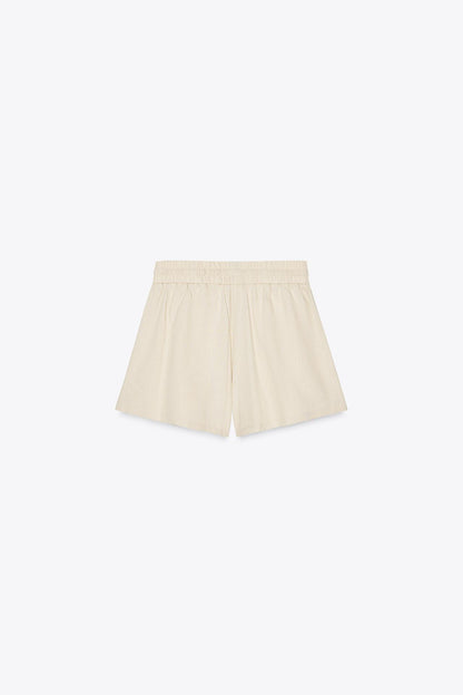 Linen Blend Boxer Bermuda Shorts