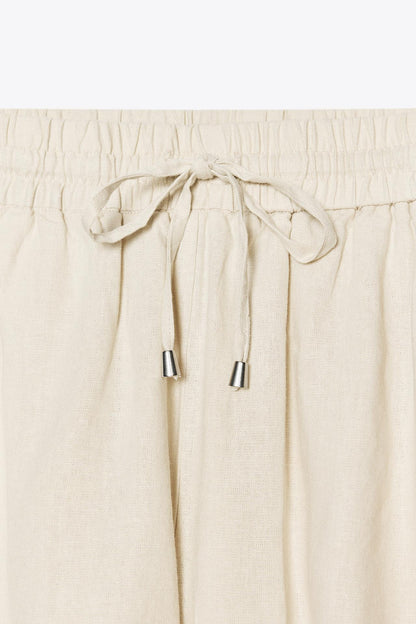 Linen Blend Boxer Bermuda Shorts