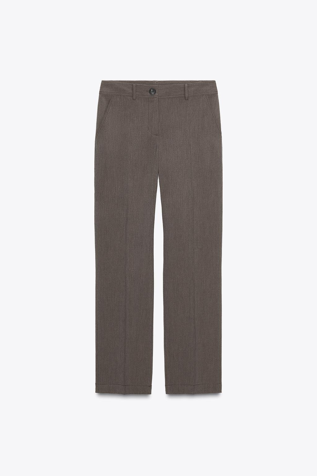 Straight-Leg Trousers With Topstitching