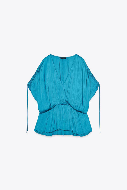Gathered Satin Blouse
