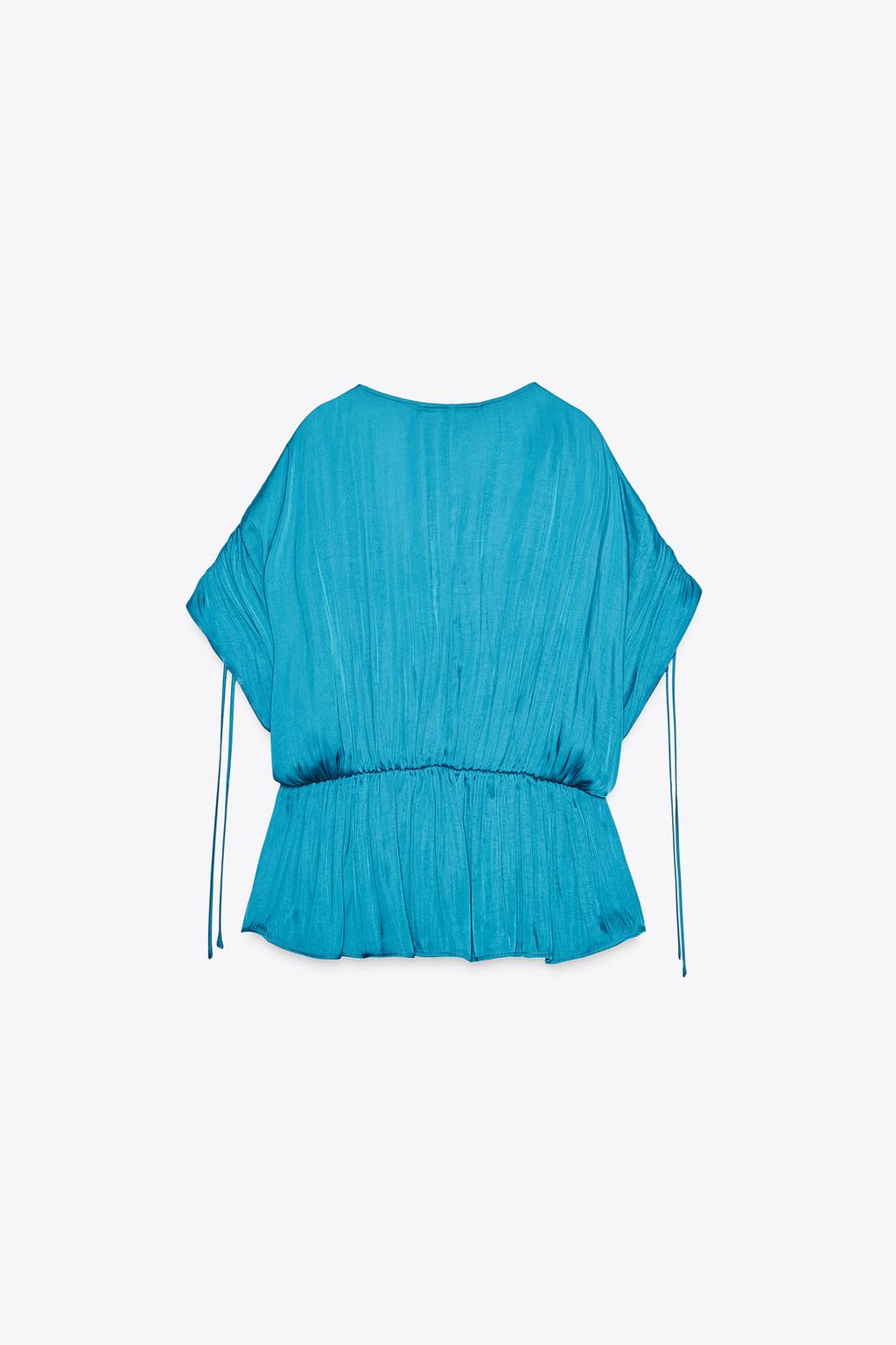 Gathered Satin Blouse