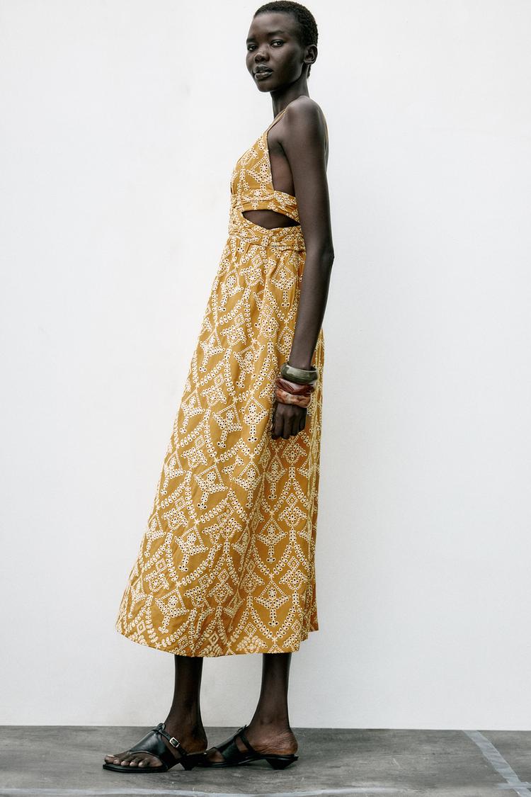 Embroidered Midi Dress