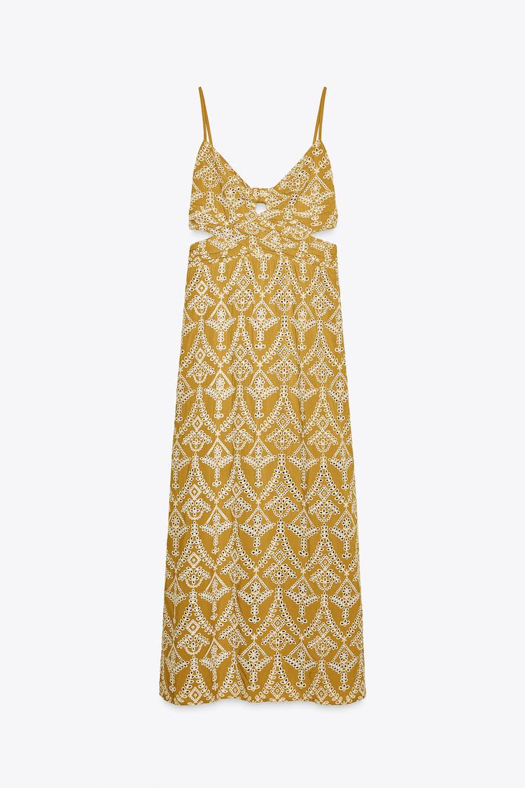 Embroidered Midi Dress