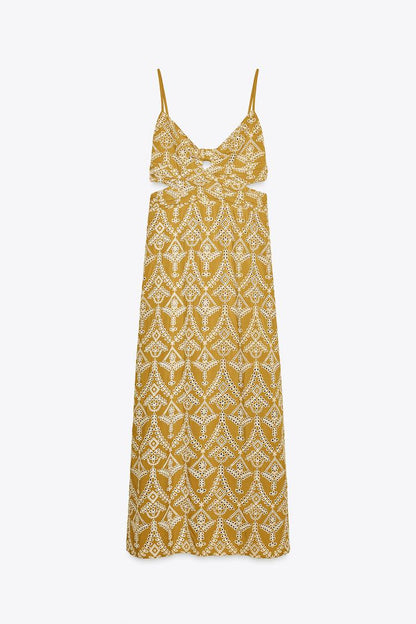 Embroidered Midi Dress