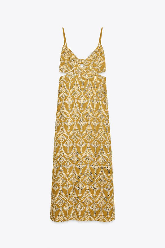 Embroidered Midi Dress