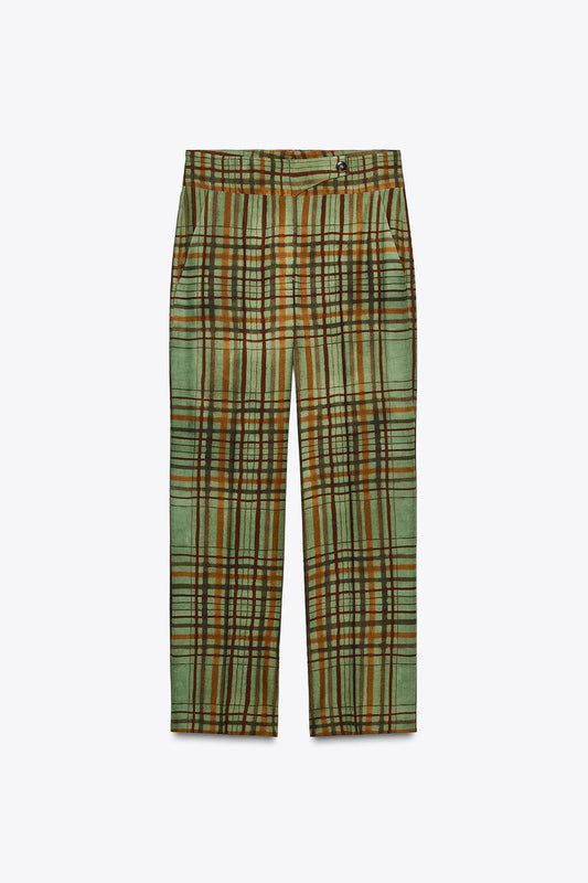 Check Crop Flare Trousers ZW Collection