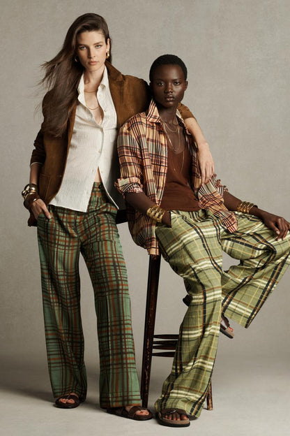 Check Crop Flare Trousers ZW Collection