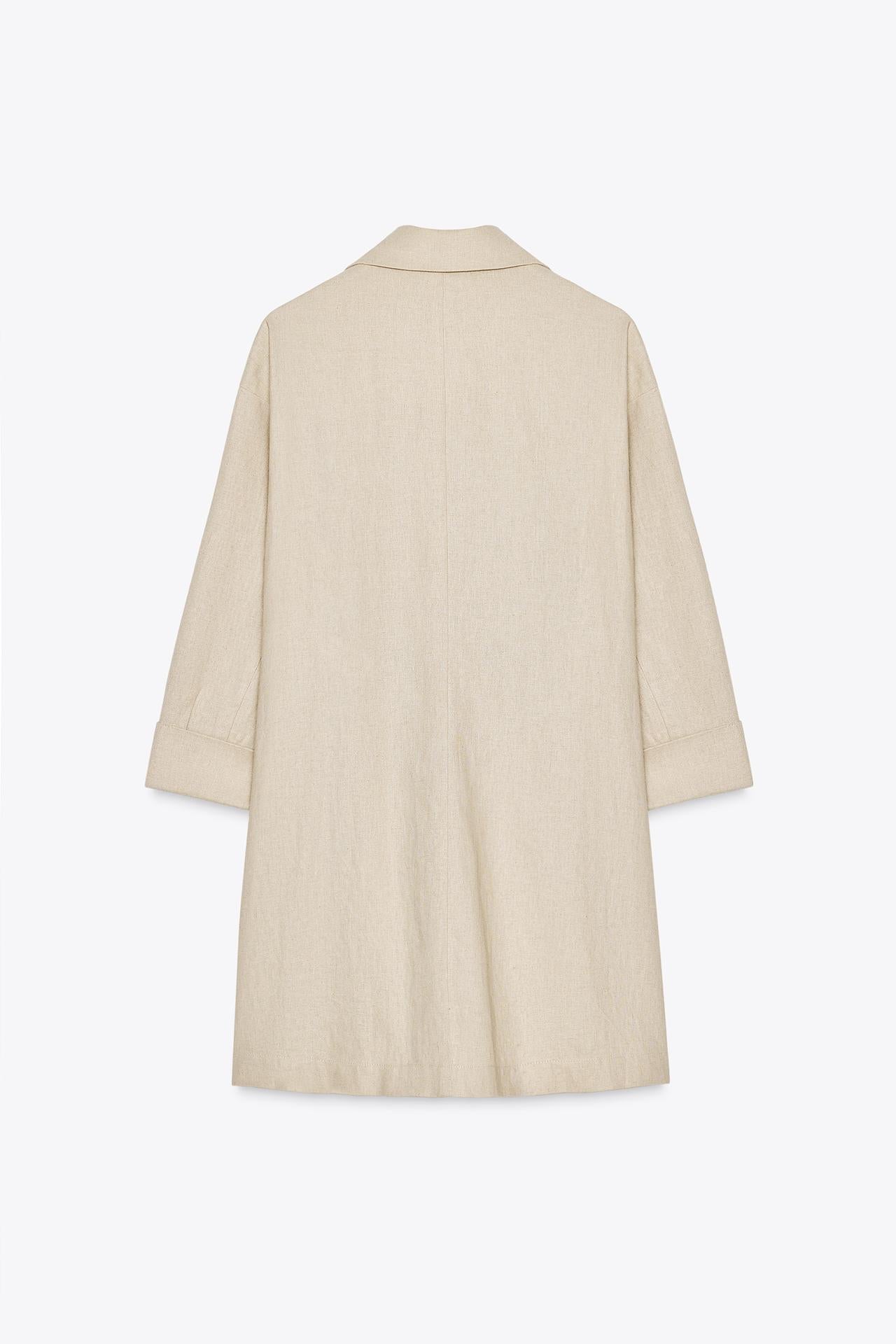 Double-breasted linen-blend blazer