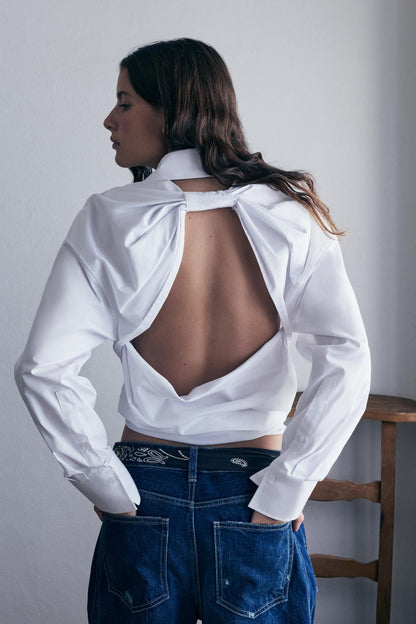 Oversize Shirt with Back Bow