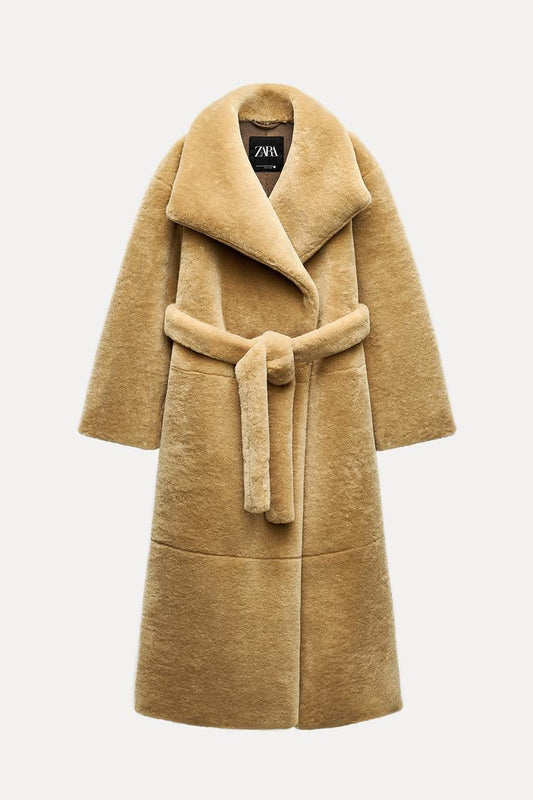 ZW Collection belted faux fur coat