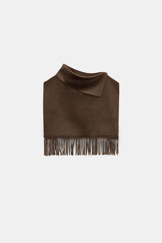Short Wool Fringed Cape