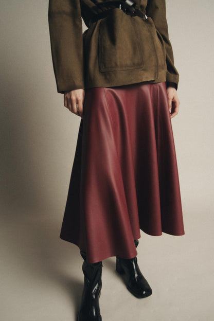 ZW COLLECTION Leather Effect Midi Skirt