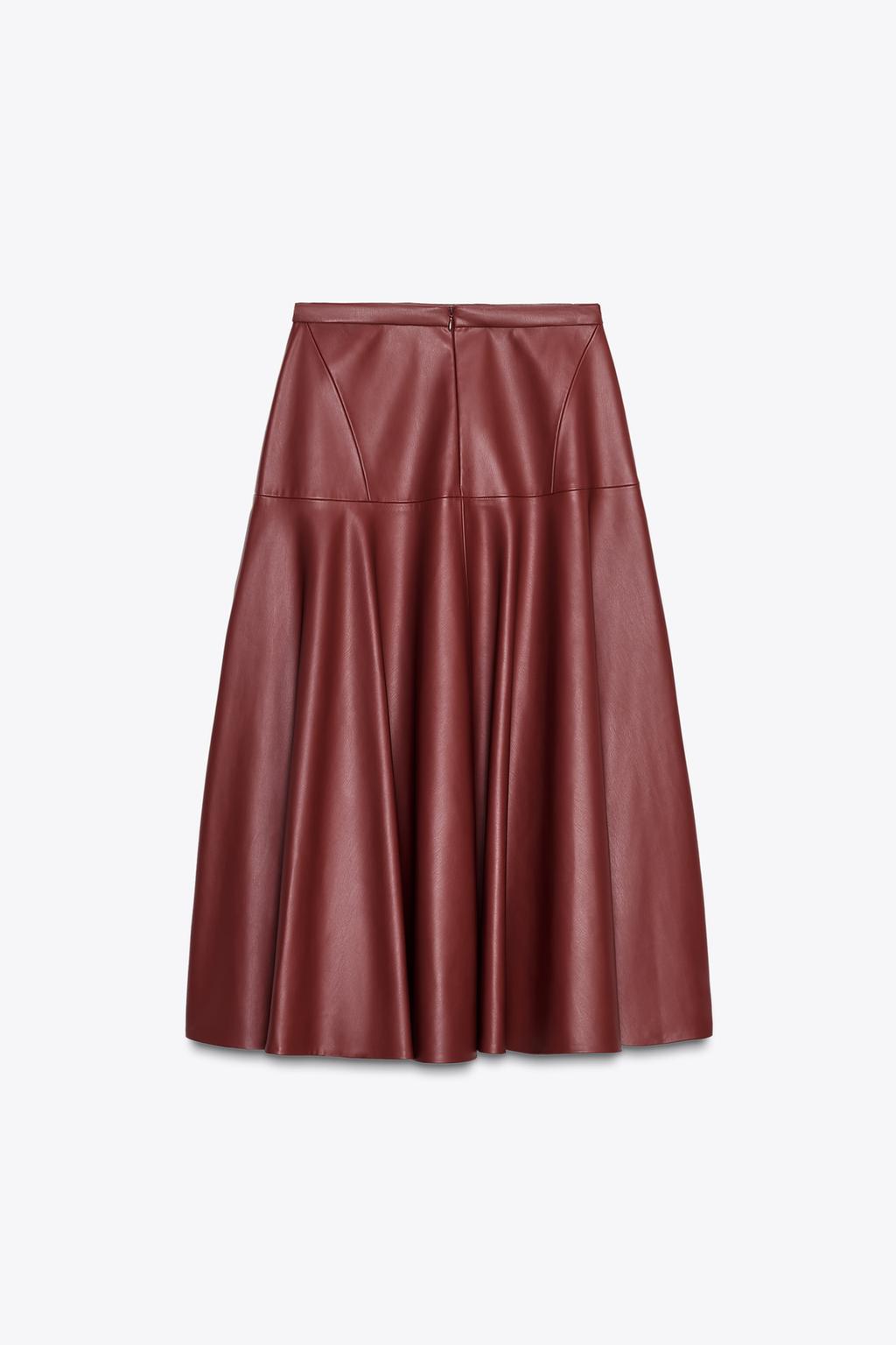 ZW COLLECTION Leather Effect Midi Skirt