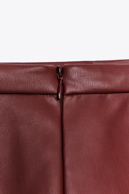 ZW COLLECTION Leather Effect Midi Skirt