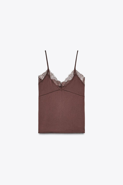 Satin Lace Top