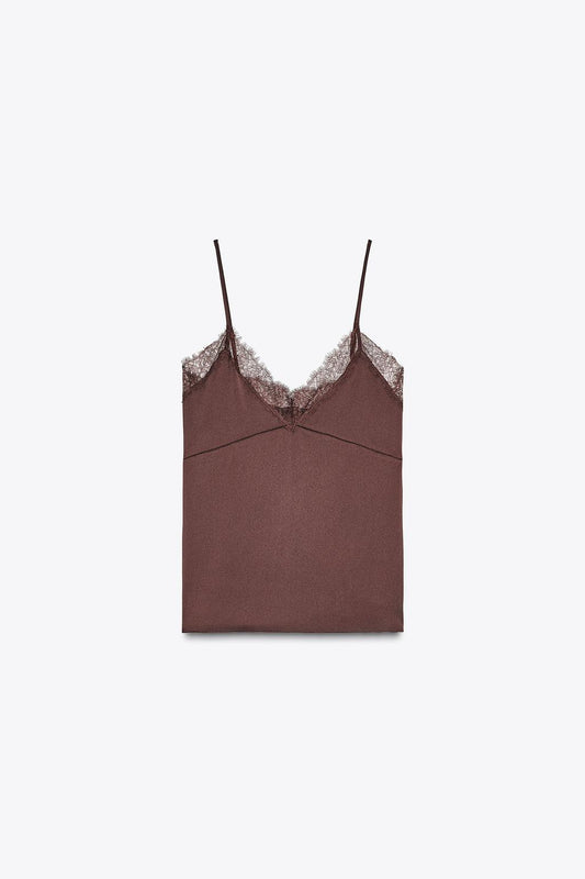 Satin Lace Top