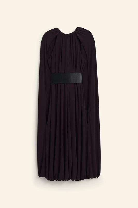 Limited edition cape dress with belt