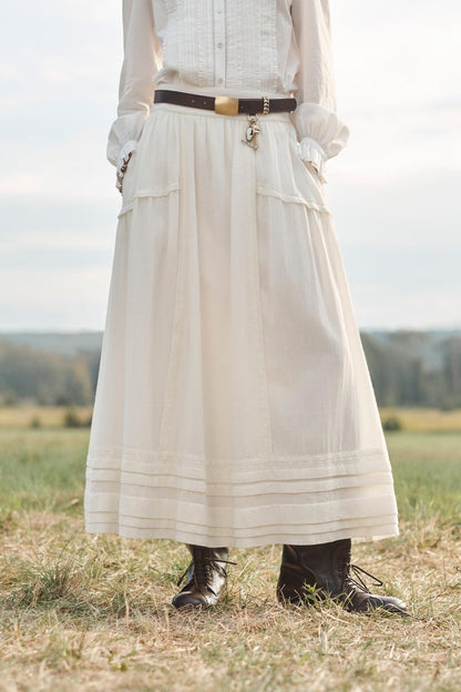 Limited Edition Lace Trim Wool Skirt
